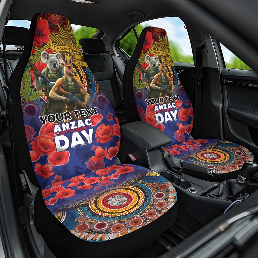 Kangaroo Koala Soldier ANZAC Personalised Car Seat Cover Camouflage Motif