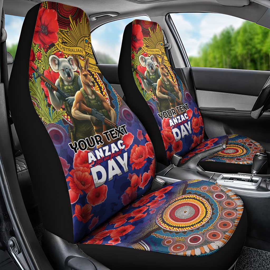 Kangaroo Koala Soldier ANZAC Personalised Car Seat Cover Camouflage Motif
