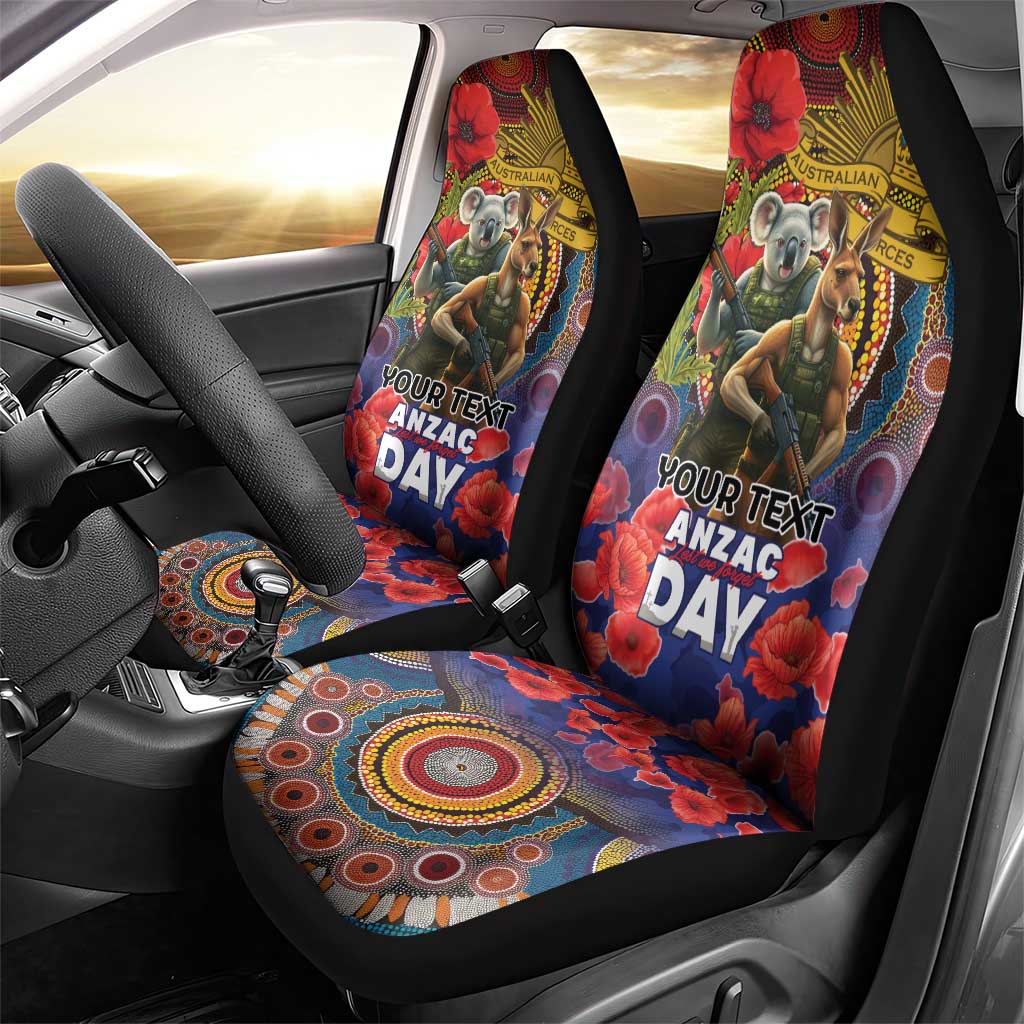 Kangaroo Koala Soldier ANZAC Personalised Car Seat Cover Camouflage Motif