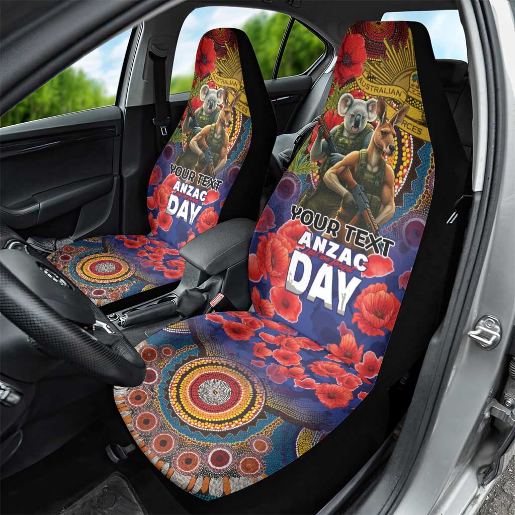 Kangaroo Koala Soldier ANZAC Personalised Car Seat Cover Camouflage Motif