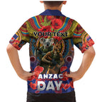 Kangaroo Koala Soldier ANZAC Personalised Family Matching Mermaid Dress and Hawaiian Shirt Camouflage Motif