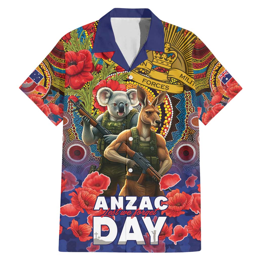 Kangaroo Koala Soldier ANZAC Personalised Family Matching Mermaid Dress and Hawaiian Shirt Camouflage Motif