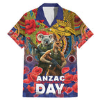 Kangaroo Koala Soldier ANZAC Personalised Family Matching Mermaid Dress and Hawaiian Shirt Camouflage Motif