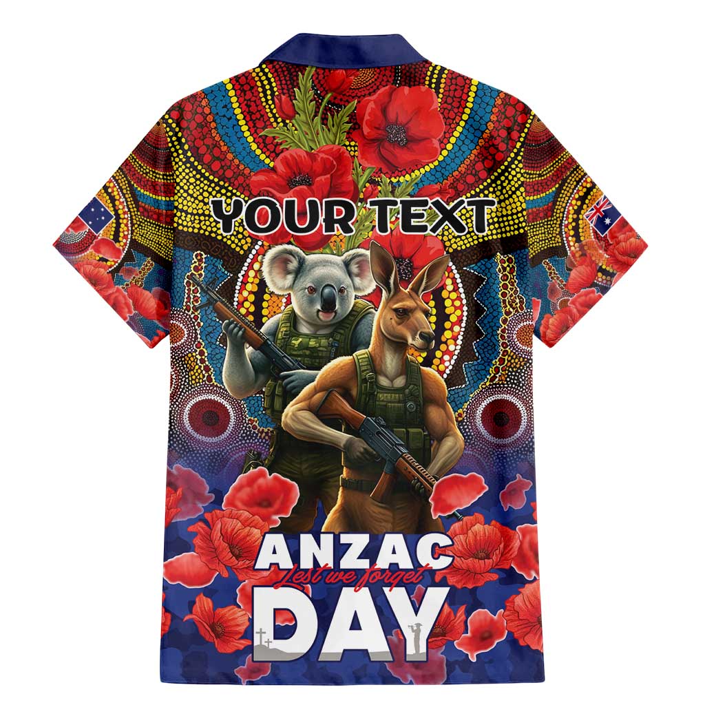 Kangaroo Koala Soldier ANZAC Personalised Family Matching Mermaid Dress and Hawaiian Shirt Camouflage Motif