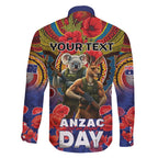 Kangaroo Koala Soldier ANZAC Personalised Family Matching Mermaid Dress and Hawaiian Shirt Camouflage Motif