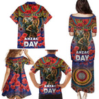 Kangaroo Koala Soldier ANZAC Personalised Family Matching Puletasi and Hawaiian Shirt Camouflage Motif