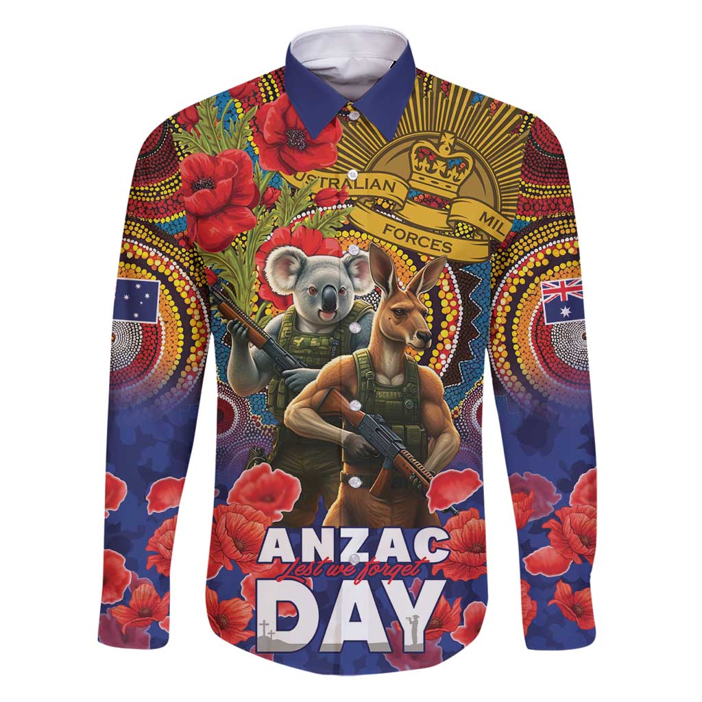 Kangaroo Koala Soldier ANZAC Personalised Family Matching Puletasi and Hawaiian Shirt Camouflage Motif
