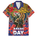 Kangaroo Koala Soldier ANZAC Personalised Family Matching Summer Maxi Dress and Hawaiian Shirt Camouflage Motif