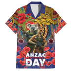 Kangaroo Koala Soldier ANZAC Personalised Family Matching Summer Maxi Dress and Hawaiian Shirt Camouflage Motif