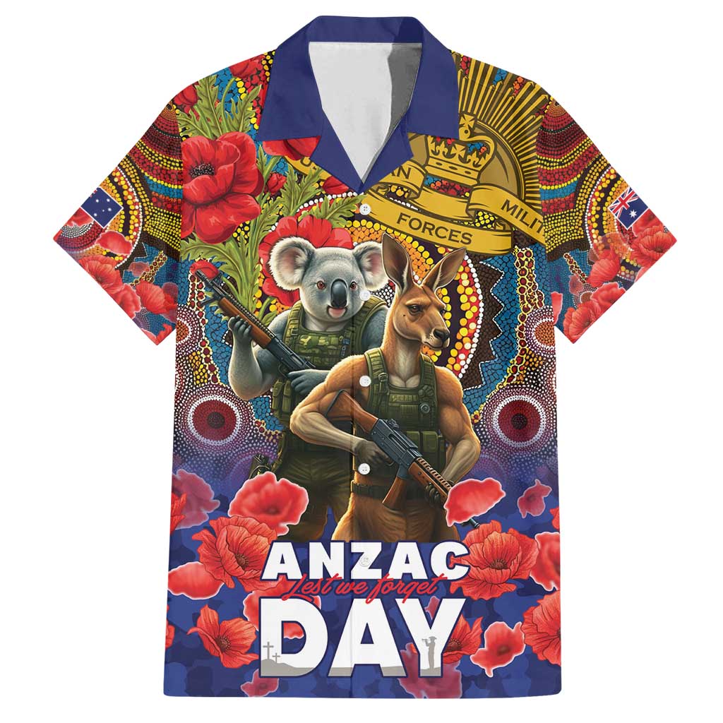 Kangaroo Koala Soldier ANZAC Personalised Family Matching Summer Maxi Dress and Hawaiian Shirt Camouflage Motif