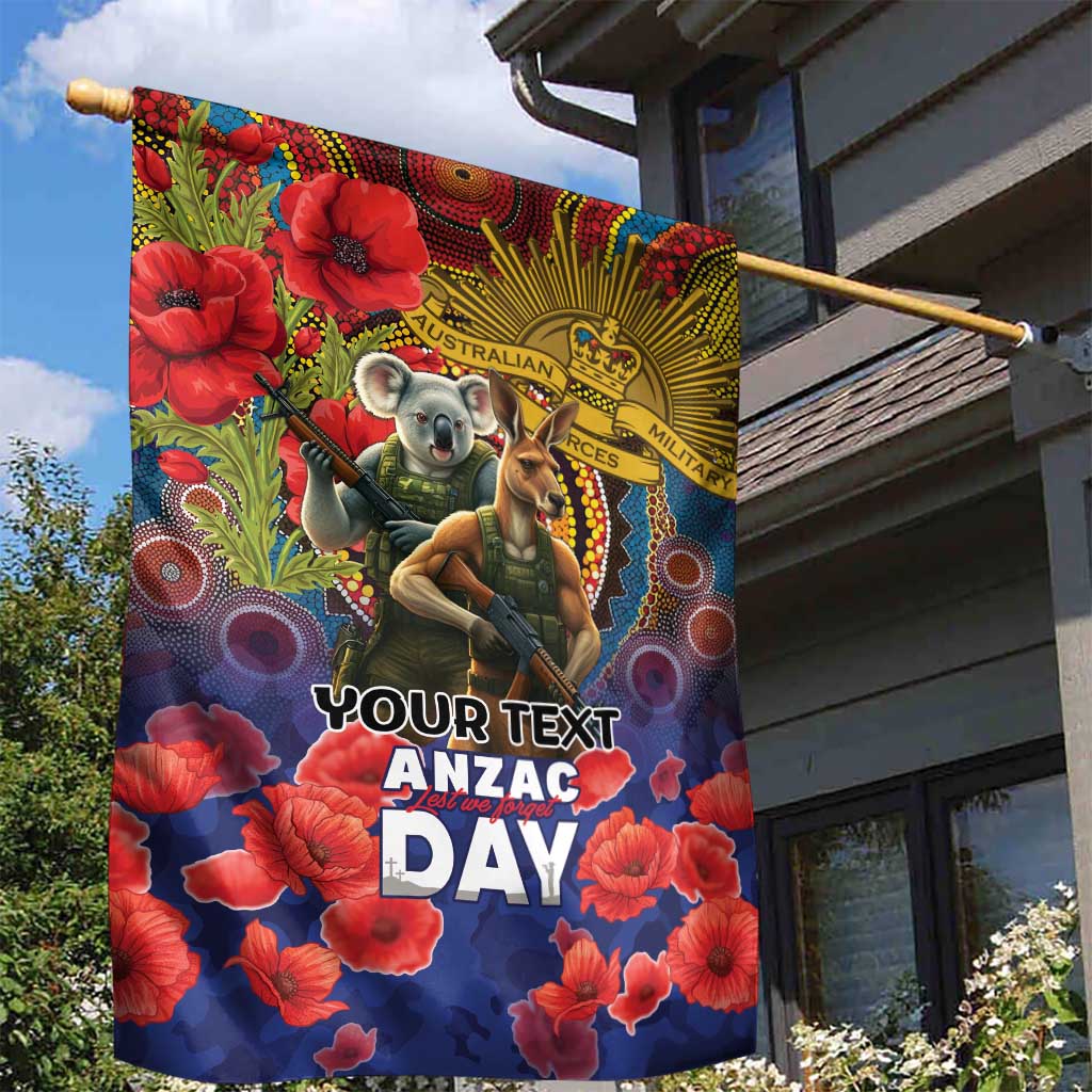 Kangaroo Koala Soldier ANZAC Personalised Garden Flag Camouflage Motif