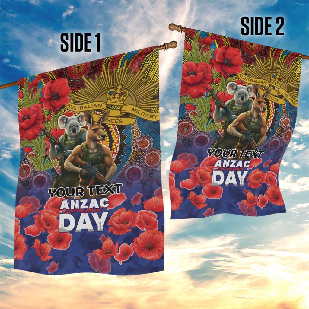 Kangaroo Koala Soldier ANZAC Personalised Garden Flag Camouflage Motif