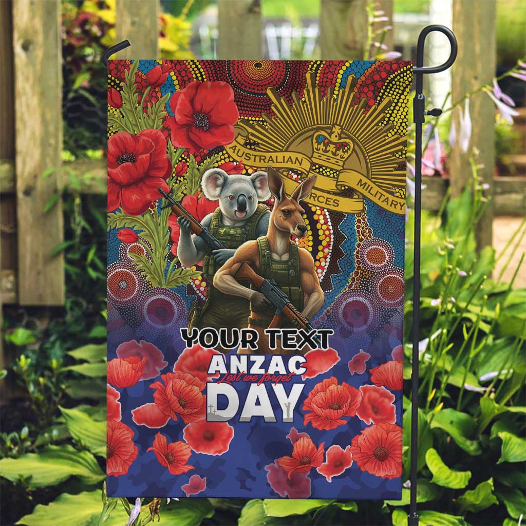 Kangaroo Koala Soldier ANZAC Personalised Garden Flag Camouflage Motif
