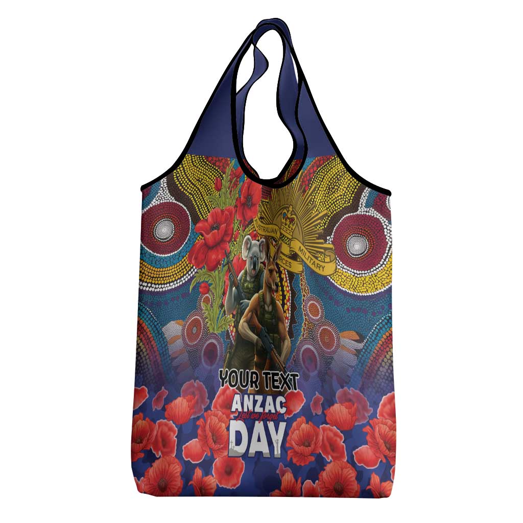 Kangaroo Koala Soldier ANZAC Personalised Grocery Bag Camouflage Motif