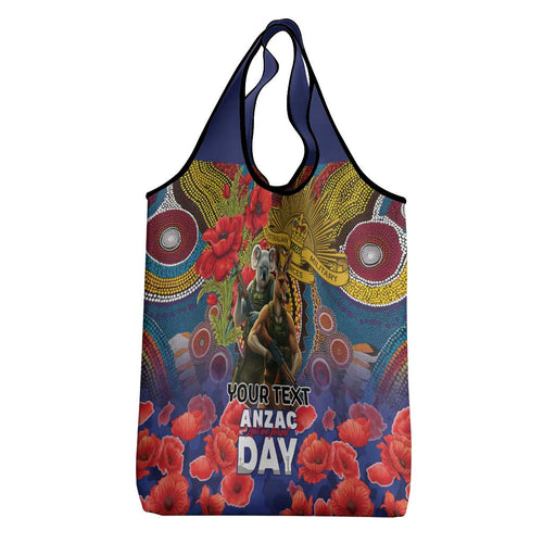 Kangaroo Koala Soldier ANZAC Personalised Grocery Bag Camouflage Motif
