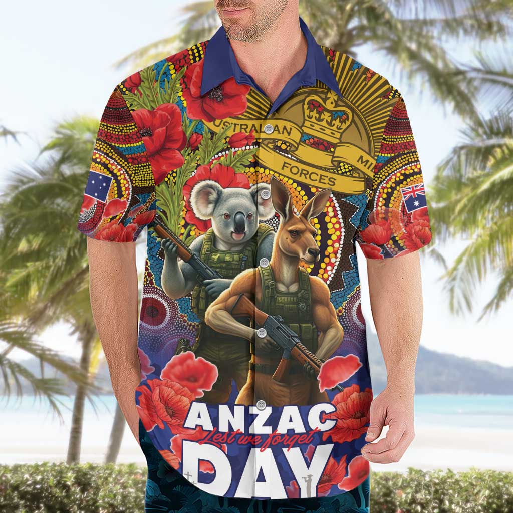 Kangaroo Koala Soldier ANZAC Personalised Hawaiian Shirt Camouflage Motif