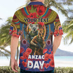Kangaroo Koala Soldier ANZAC Personalised Hawaiian Shirt Camouflage Motif
