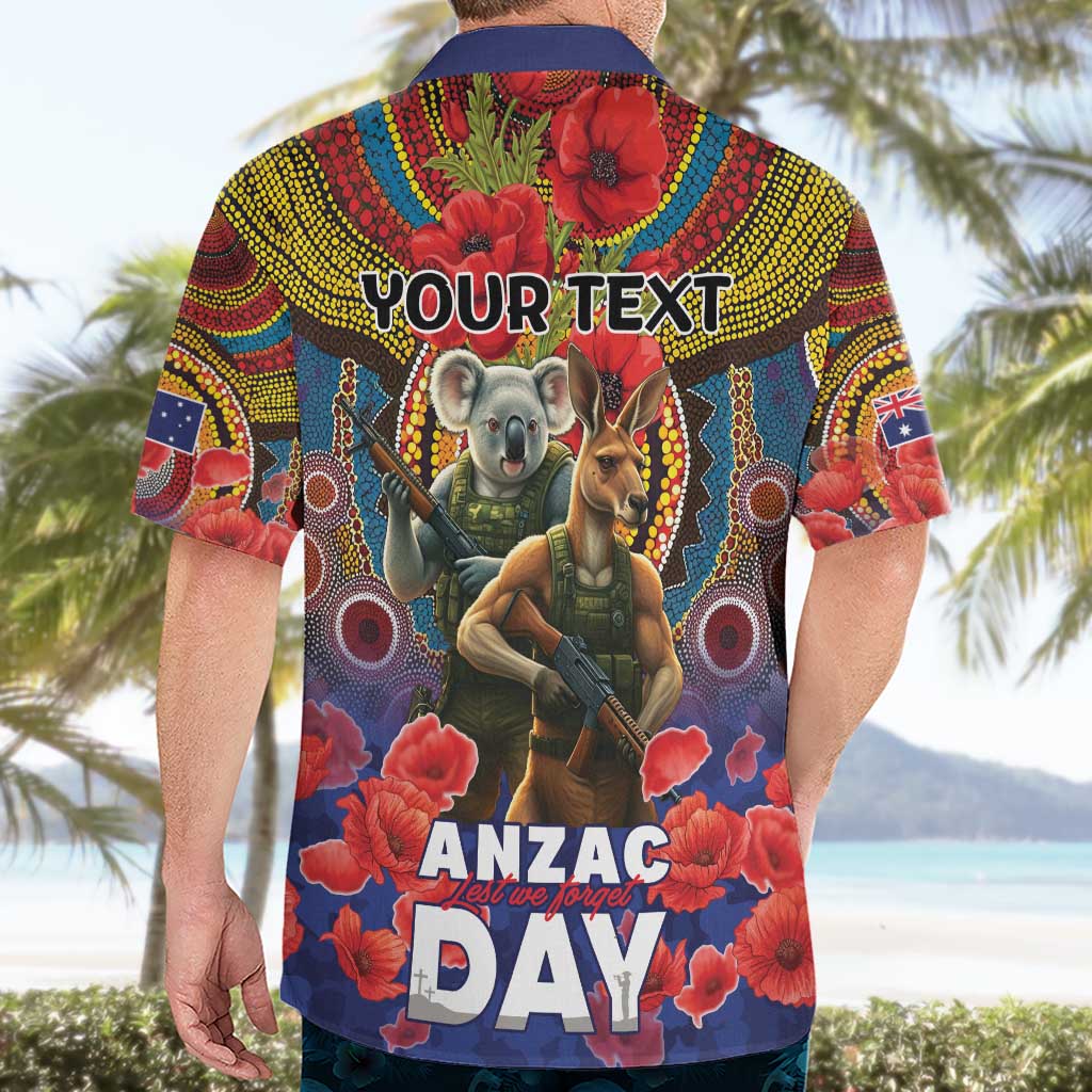 Kangaroo Koala Soldier ANZAC Personalised Hawaiian Shirt Camouflage Motif