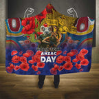Kangaroo Koala Soldier ANZAC Personalised Hooded Blanket Camouflage Motif