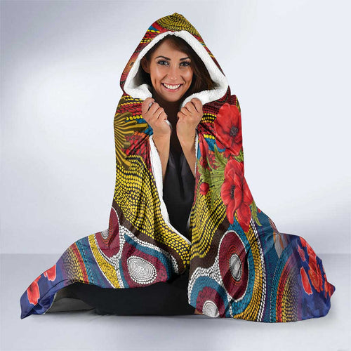 Kangaroo Koala Soldier ANZAC Personalised Hooded Blanket Camouflage Motif