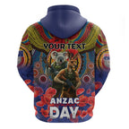 Kangaroo Koala Soldier ANZAC Personalised Hoodie Camouflage Motif