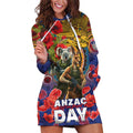 Kangaroo Koala Soldier ANZAC Personalised Hoodie Dress Camouflage Motif