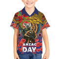 Kangaroo Koala Soldier ANZAC Personalised Kid Hawaiian Shirt Camouflage Motif