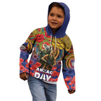Kangaroo Koala Soldier ANZAC Personalised Kid Hoodie Camouflage Motif