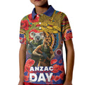 Kangaroo Koala Soldier ANZAC Personalised Kid Polo Shirt Camouflage Motif