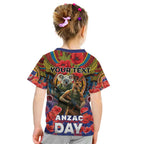 Kangaroo Koala Soldier ANZAC Personalised Kid T Shirt Camouflage Motif