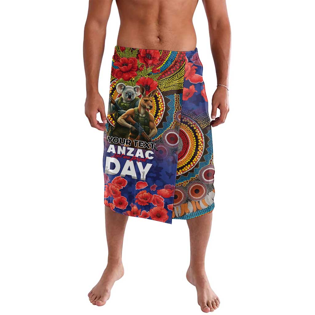 Kangaroo Koala Soldier ANZAC Personalised Lavalava Camouflage Motif