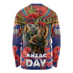 Kangaroo Koala Soldier ANZAC Personalised Long Sleeve Shirt Camouflage Motif