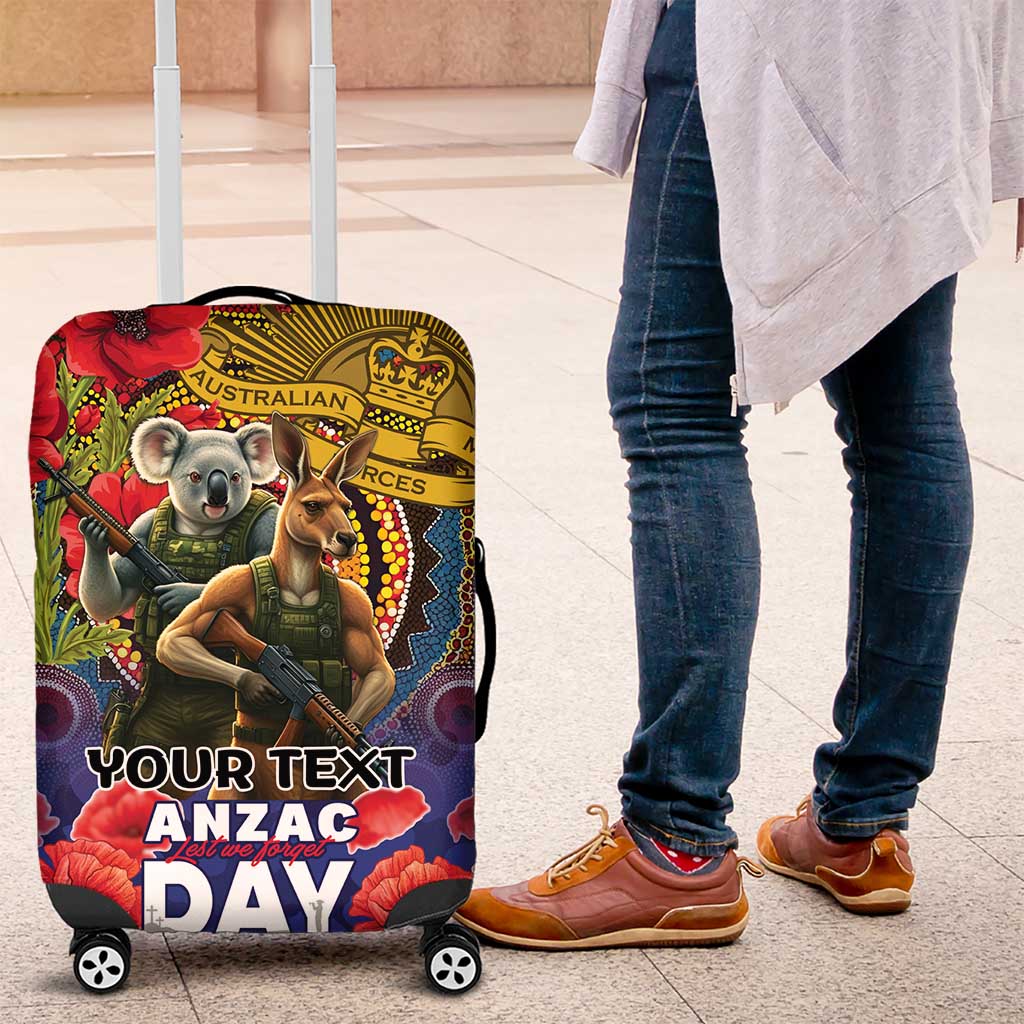 Kangaroo Koala Soldier ANZAC Personalised Luggage Cover Camouflage Motif