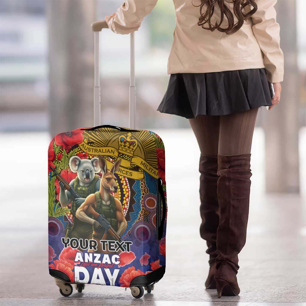 Kangaroo Koala Soldier ANZAC Personalised Luggage Cover Camouflage Motif