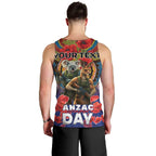 Kangaroo Koala Soldier ANZAC Personalised Men Tank Top Camouflage Motif