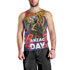 Kangaroo Koala Soldier ANZAC Personalised Men Tank Top Camouflage Motif