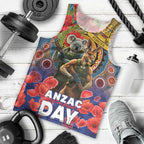 Kangaroo Koala Soldier ANZAC Personalised Men Tank Top Camouflage Motif