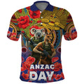 Kangaroo Koala Soldier ANZAC Personalised Polo Shirt Camouflage Motif