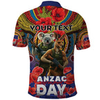 Kangaroo Koala Soldier ANZAC Personalised Polo Shirt Camouflage Motif