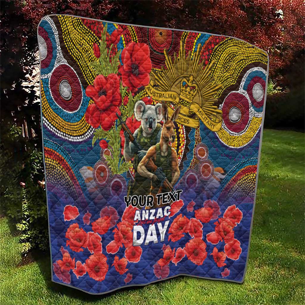 Kangaroo Koala Soldier ANZAC Personalised Quilt Camouflage Motif