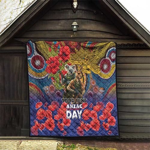 Kangaroo Koala Soldier ANZAC Personalised Quilt Camouflage Motif