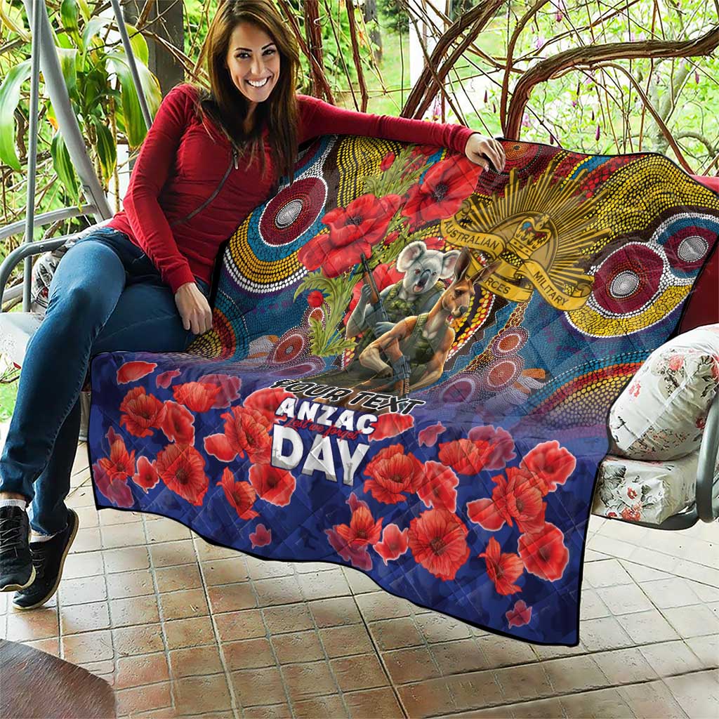 Kangaroo Koala Soldier ANZAC Personalised Quilt Camouflage Motif