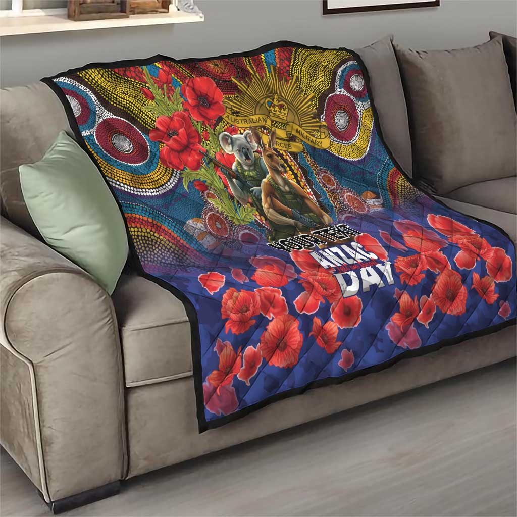 Kangaroo Koala Soldier ANZAC Personalised Quilt Camouflage Motif