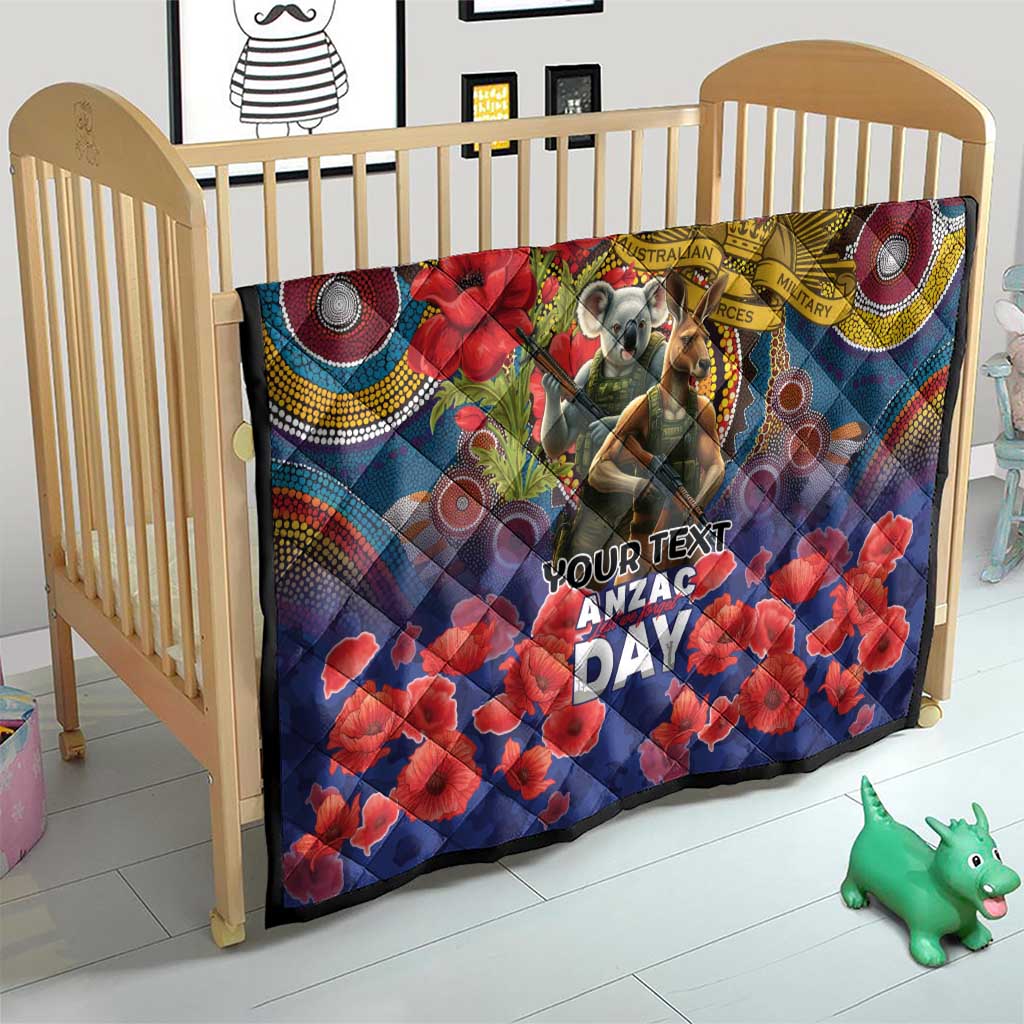 Kangaroo Koala Soldier ANZAC Personalised Quilt Camouflage Motif