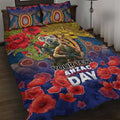 Kangaroo Koala Soldier ANZAC Personalised Quilt Bed Set Camouflage Motif