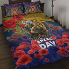 Kangaroo Koala Soldier ANZAC Personalised Quilt Bed Set Camouflage Motif