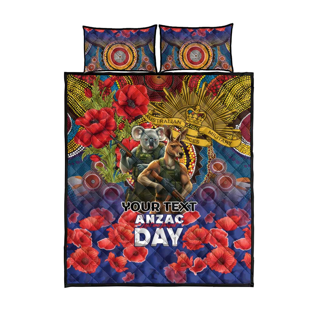 Kangaroo Koala Soldier ANZAC Personalised Quilt Bed Set Camouflage Motif