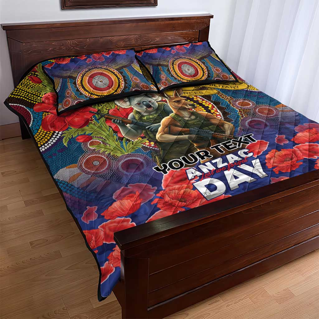 Kangaroo Koala Soldier ANZAC Personalised Quilt Bed Set Camouflage Motif