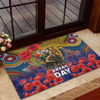 Kangaroo Koala Soldier ANZAC Personalised Rubber Doormat Camouflage Motif