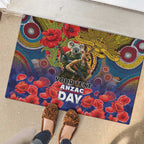 Kangaroo Koala Soldier ANZAC Personalised Rubber Doormat Camouflage Motif